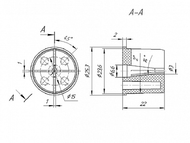 Фланец цанговый ф25 серый