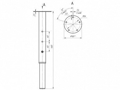 Опора телескопическая 340-460 белая