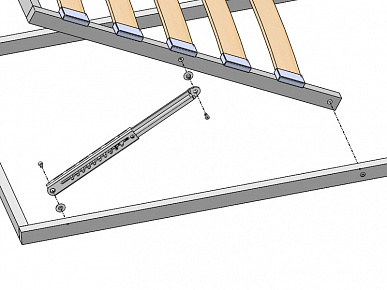 Механизм подъема кроватного блока 10-позиционный с 2 уголками