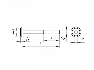 Винт М6*40 плоская гол с внутр шест п.цинк 