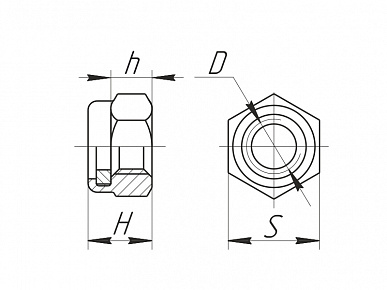 Гайка со стопорным кольцом, М6