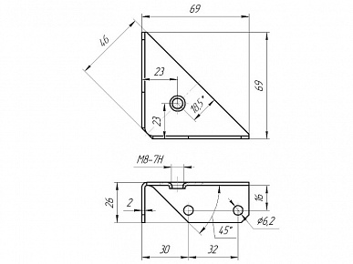 Кронштейн с резьбой п.цинк