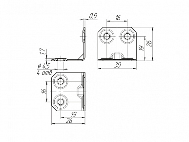 Уголок 26х26х30