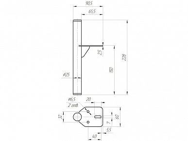Опора Соло ф25х150 золото
