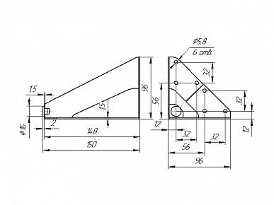 Опора "Дельта" 150 в сборе графит