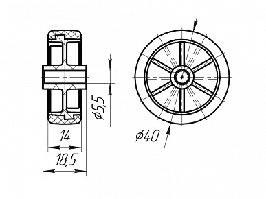 Колесо обрезиненное Н44