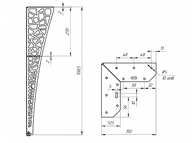 Опора Ажур-720 золото
