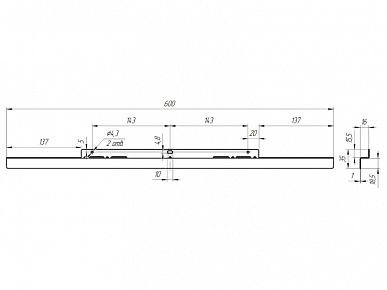 Комплект "Термоизоляционная планка универсальная" черная  без шурупов