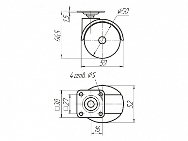 Опора колесная 9.1в. с пятой