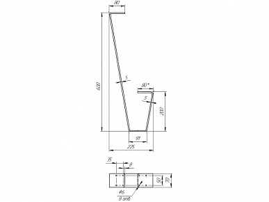 Опора стола журнального Вики Н-600 черная