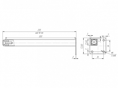 Опора 20х20х230 регулируемая хром матовый