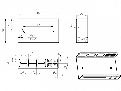 LOFT Подставка для ванной белая