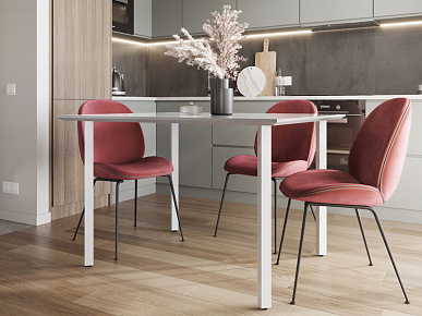 Опора 50х50х820 с приварным фланцем регулируемая белая