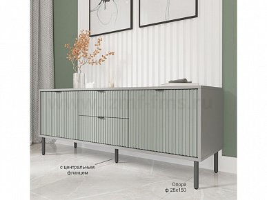 Опора ф 25х150 центр фланец регулируемая золото