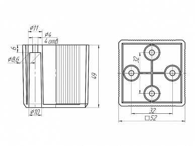 Опора мебельная Акант черная