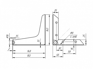 Опора "Альфа" 150 в сборе графит