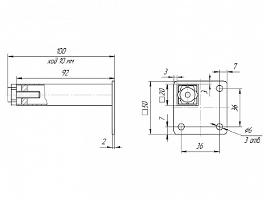 Опора 20х20х100 регулируемая черная