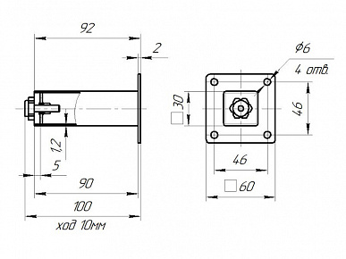 Опора 30х30х100 регулируемая белая