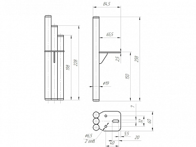 Опора Трио ф19х150 серая (комплект)