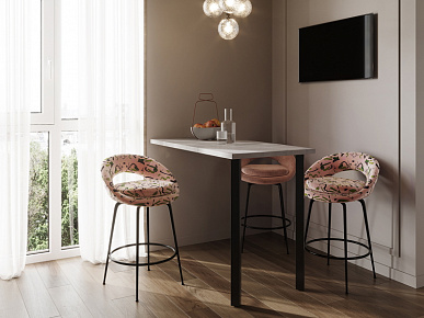 Опора 50х50х870 с приварным фланцем регулируемая черная