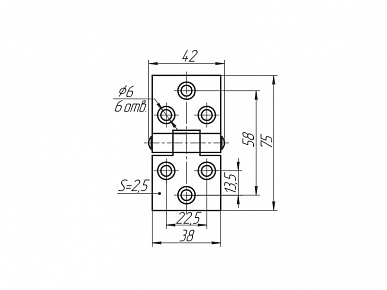 Петля карточная 75х38