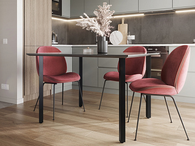 Опора 50х50х720 с приварным фланцем регулируемая черная