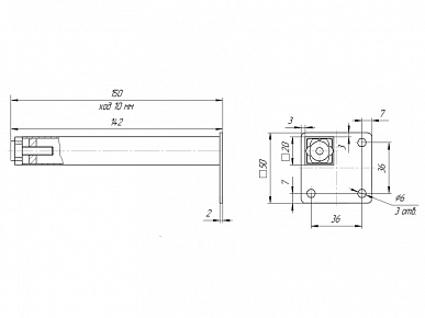 Опора 20х20х150 регулируемая белая