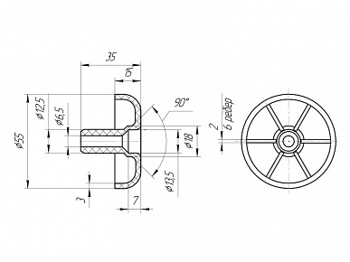 Опора мебельная стационарная h15 со штырём