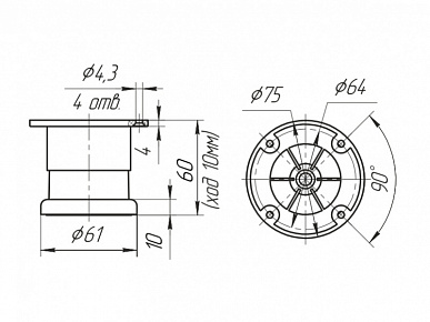 Опора регулируемая ф50 Н 60 