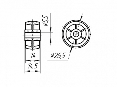 Колесо ф26,5х14,5 