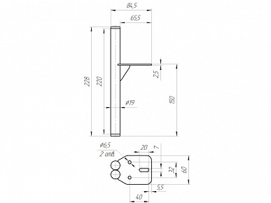 Опора Дуэт ф19х150 серая