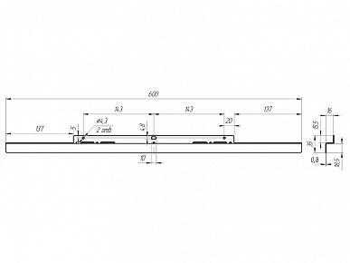 Комплект "Термоизоляционная планка универсальная Light 0,8" белая